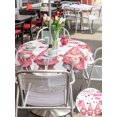 thumbnail image 5 of Outdoor Tablecloth with Umbrella Hole for Patio/Picnic/Party/Camping, Galentine's Day Waterproof Table Cloth Round Cover Washable, Pink Gnomes Love Heart Balloon Tree Branch (Dia 54"), 5 of 8
