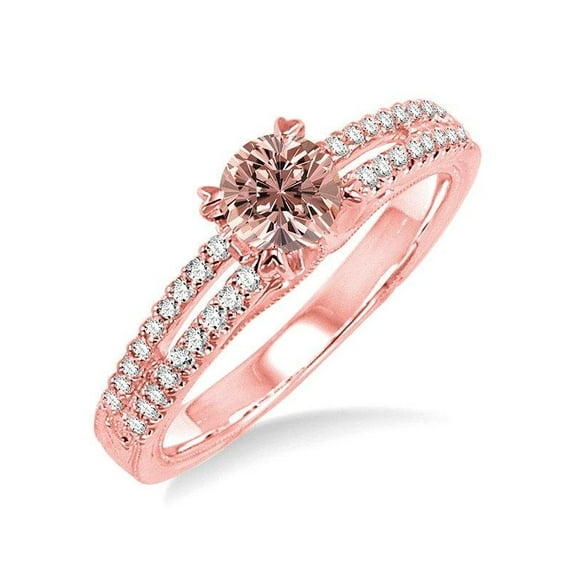 Superb 1.25 carat Morganite and Diamond Engagement Ring for Women in 14k Rose Gold morganite & diamond engagement ring