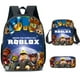thumbnail image 2 of Conjunto de tres piezas alrededor de ROBLOX para estudiantes de escuela primaria y secundaria, mochila escolar, bolsa de mensajero, bolsa de lápices, mochila para niños, 2 of 4