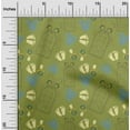 thumbnail image 1 of oneOone Cotton Cambric Olive Green Fabric Clothes|Footprint & Baby Feeder Kids Sewing Craft Projects Fabric Prints By Yard 56 Inch Wide, 1 of 4