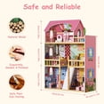 thumbnail image 4 of Wooden Dollhouse for Kids, Playhouse with 14 Furniture Pieces & Accessories for Girls 3+ Years Pine Plywood MDF Construction, 4 of 7