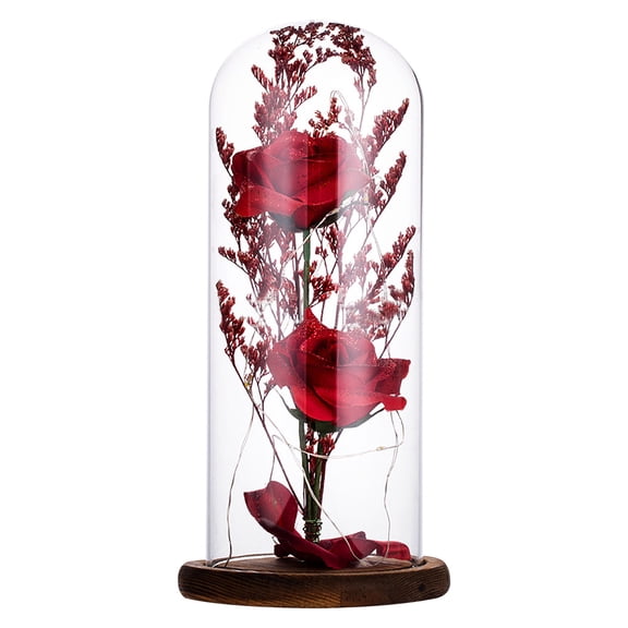 Valentine's Day Gift Night Light Rose Glass Lampshade LED Light