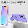 thumbnail image 3 of For iPhone 17 Hard PC Case with Slide Camera Lens Cover, Military Grade Drop Protection Heavy Duty Shockproof Multi-angle Kickstand Rugged Case for iPhone 17,Purple, 3 of 11