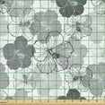 thumbnail image 2 of Ambesonne Floral Fabric by the Yard Upholstery, Vintage Hibiscus Flowers, 1 Yard, Purpleblue Pale Taupe, 2 of 5