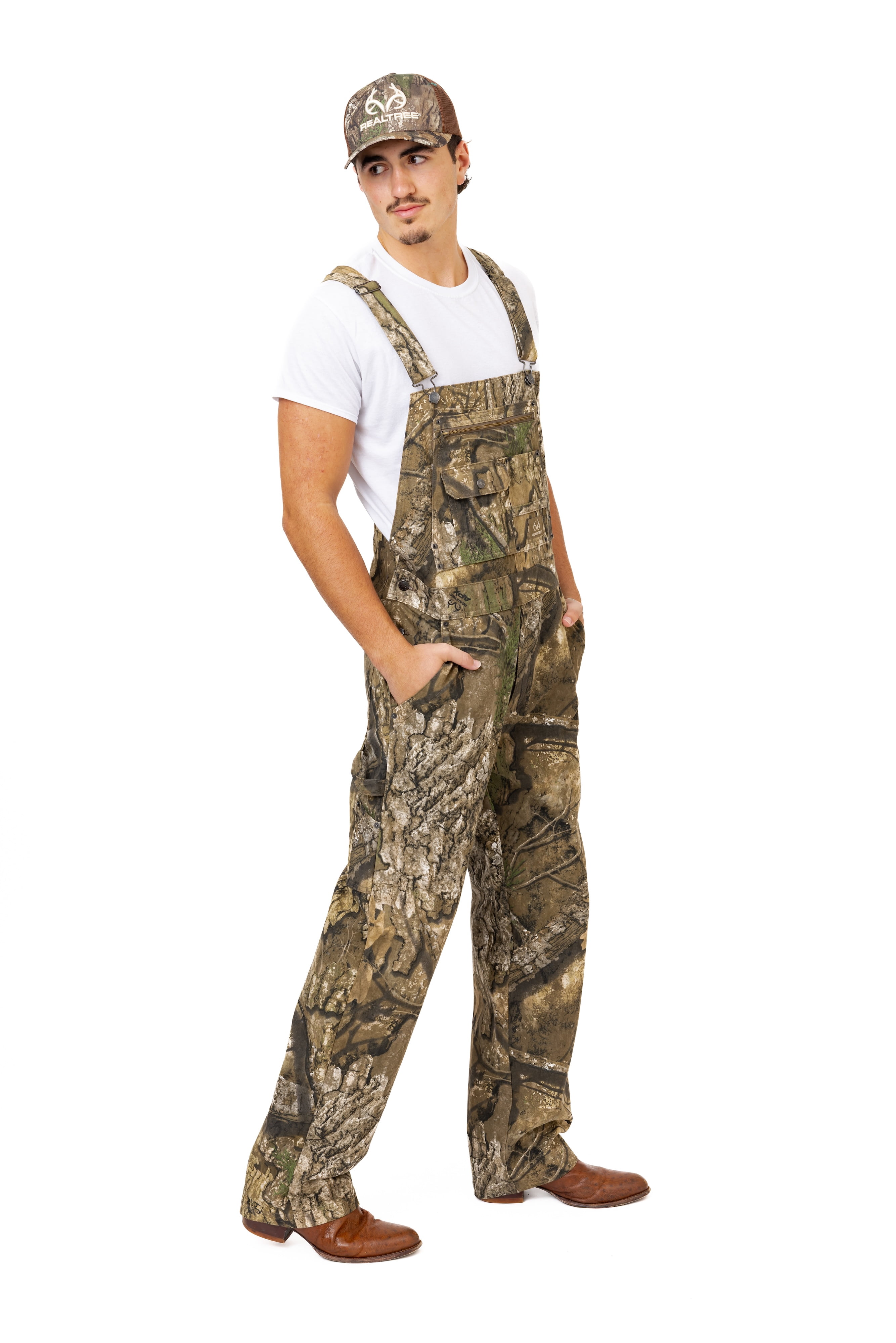 Realtree Men's Camo Hunting Cotton Bib Overalls, All-season Uninsulated Camouflage Bib Overalls for Outdoor Activities | Size 3X
