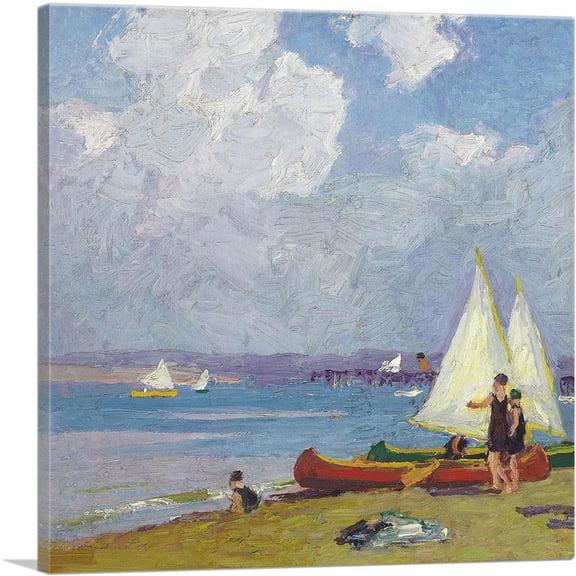 ARTCANVAS Canoeing Canvas Art Print by Edward Henry Potthast - Size: 26" x 26" (1.50" Deep)