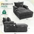 thumbnail image 6 of Muumblus Living Room Chair with Ottoman, USB & Storage Arms, Cozy Indoor Lounge Armchair, Dark Gray Chenille, 6 of 9