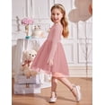thumbnail image 6 of Arshiner Toddler Girls Tutu Dress Long Sleeve Fall Winter Button Front Party Tulle Dresses, 6 of 6