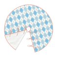 thumbnail image 2 of Daiia Blue and White Squares Drawing Merry Christmas Tree Skirt , Xmas Large Lace-up Tree Skirt, Santa Snowflakes Rustic Home Decorations New Year Party Farmhouse Decor-36", 2 of 7