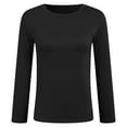 thumbnail image 5 of vigerkar Women Crewneck Loose Fit Shirt Long Sleeve Casual T Shirts Basic Top Tees (Black, L), 5 of 6