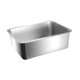 thumbnail image 3 of Caja de arena para gatos, inodoro para gatos de acero inoxidable con parte superior abierta, arenero resistente, lados altos para mascotas Altura 10cm, 3 of 8