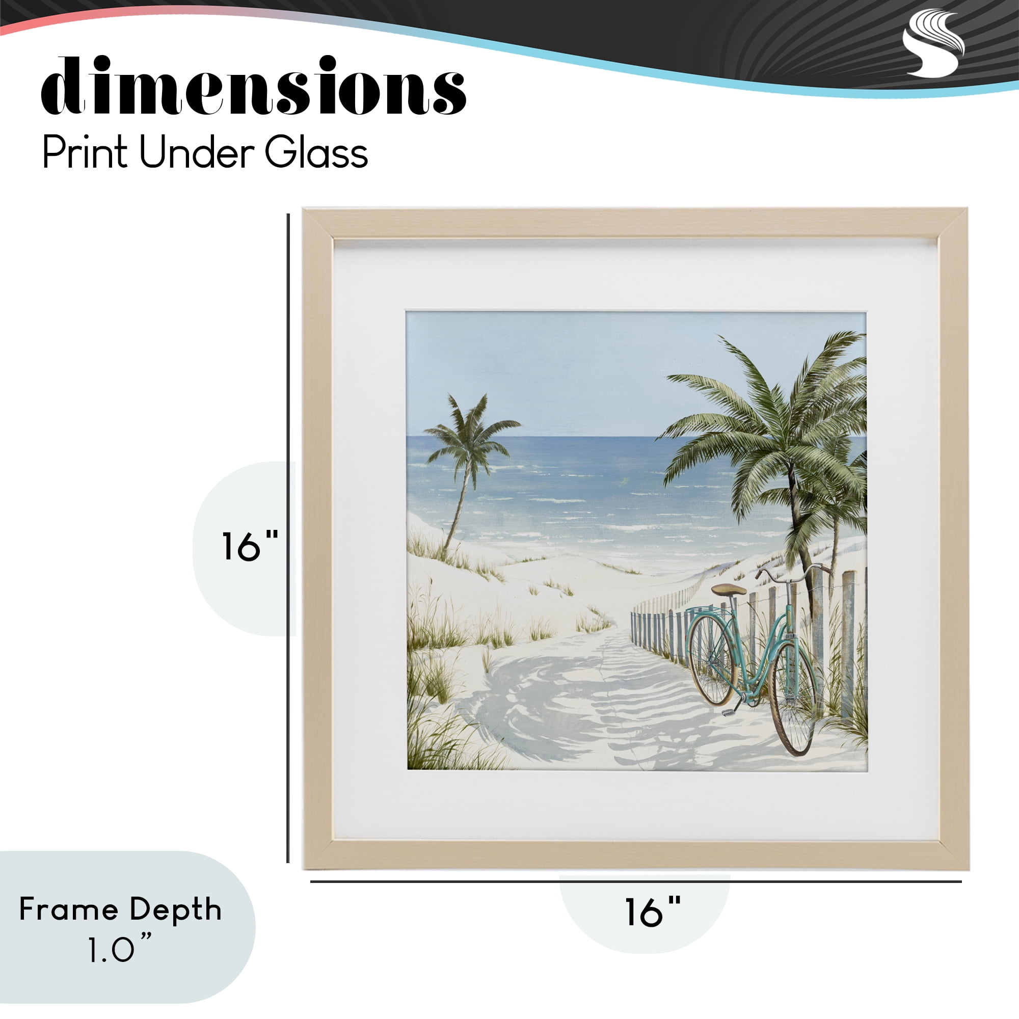 Stupell Industries Beach Bike Coastal Scene Birch Framed Print Under Glass, design by Lorenzo Collective
