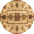 thumbnail image 1 of Ahgly Company Indoor Round Oriental Brown Modern Area Rugs, 4' Round, 1 of 4