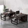 thumbnail image 4 of Long Study Office Desk Writing Vanity Standing Legs Reception Computer Desks Shelf Drawers Escritorios De Ordenador Furniture My Lux Decor Round, 4 of 33