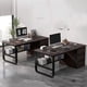 thumbnail image 4 of Long Study Office Desk Writing Vanity Standing Legs Reception Computer Desks Shelf Drawers Escritorios De Ordenador Furniture My Lux Decor Round, 4 of 33
