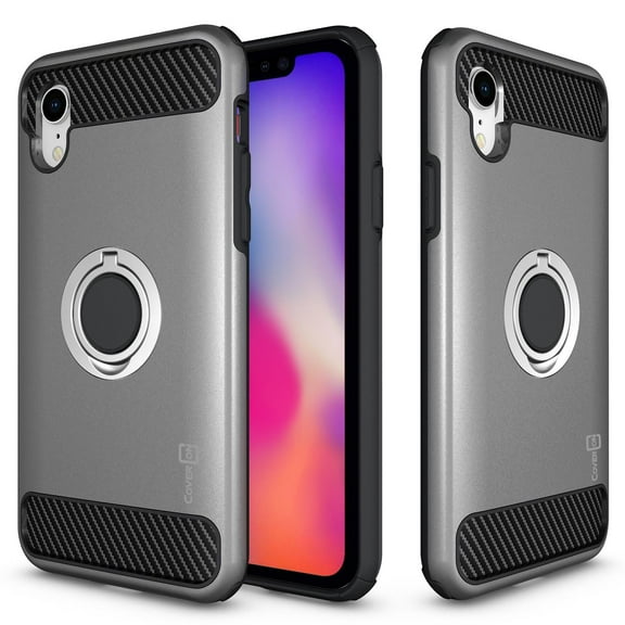 CoverON Apple iPhone XR (6.1") Case with Ring Holder, RingCase Series Hybrid Protective Dua Layer Phone Cover