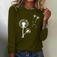 thumbnail image 2 of MaFYtyTPR Fashionable Women's Printed Round Neck Pullover Long Sleeved Casual Top Womens Comfortable and Casual for Women Army Green XL, 2 of 4
