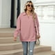 thumbnail image 4 of Camisetas para Mujer, de Larga, con Banda en la Parte Inferior, Informales, de Negocios, con Cuello en V Rosa S, 4 of 10