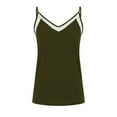 thumbnail image 4 of Pntutb Womens Tops,Women V-Neck Tank Tops Strap Lace Patchwork Summer Solid Sleeveless Vest, 4 of 5