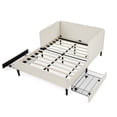 thumbnail image 6 of AENKYO Full Size Upholstered Daybed with Adjustable Backrest, Velvet Sofa Bed Frame with 2 Storage Drawers, Beige, 6 of 10