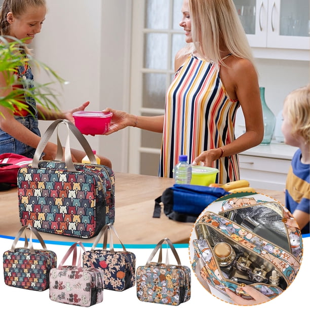 Bolsa de almuerzo aislante de colores - Bolsa refrigeradora reutilizable de gran capacidad para oficina, trabajo, picnic o playa - 30 x 21 x 14 cm