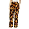thumbnail image 3 of Goofa Cartoon Pizza Printed Soft Pajama Pants for Women, Wide Leg Comfy Casual Lounge Yoga Pants-XX-Large, 3 of 9