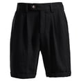 thumbnail image 2 of VV AVEORS Men'S Shorts Pleat-Front Dressy Casual Italian Shorts Summer Lightweight Breathable Dress Pants With Pockets Black S, 2 of 9