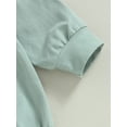 thumbnail image 6 of Bagilaanoe Newborn Baby Girl Boy Rompers Solid Color Print Long Sleeve Bodysuits 3M 6M 12M 18M Casual One Piece Short Jumpsuit, 6 of 8