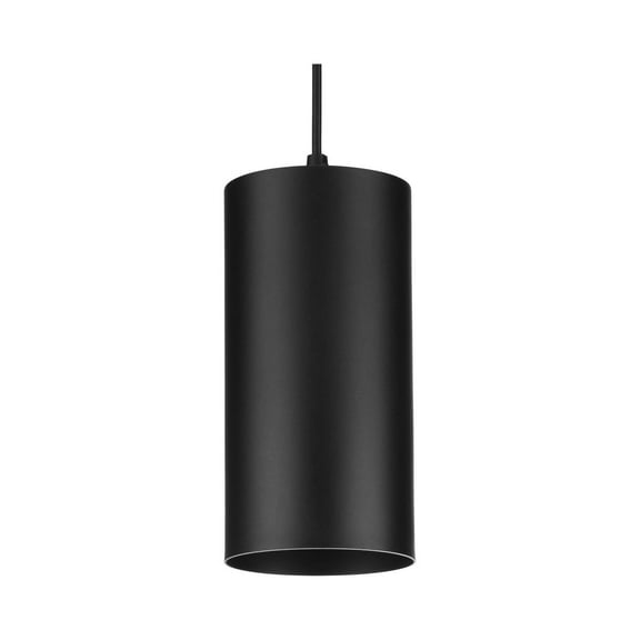 6" Black Outdoor Aluminum Cylinder Cord-Mount Hanging Light