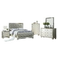 thumbnail image 7 of Contemporary Bedroom Furniture Queen Size Bed Dresser Mirror Nightstand 4pcs Set Tufted HB FB Silver, 7 of 7