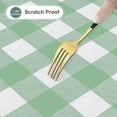 thumbnail image 4 of Square Waterproof Vinyl Table Cloth, Buffalo Flannel Backed Tablecloth, Wipeable Plastic Table Cover for Christmas (60" x 60", Sage Green and White), 4 of 7