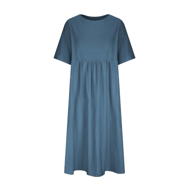 petite midi sun dresses DAZY Women's Striped Print Twist Button Casual Long Sleeve Midi Dress Sun Dresses For Women Petite