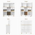 thumbnail image 3 of Sideboard Buffet with Power Outlet, LED Lighted Wine Rack, Glass Holder & Storage Drawers, Wine Cabinet with Storage Drawers & Open Shelves, Sideboard Buffet Cabinet for Dinging Room, Living Room, 3 of 13
