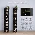 thumbnail image 5 of KAMEROUT Tall Narrow Storage Cabinet, Slim Bathroom Storage Organizer with Adjustable Shelves & 4 Leveling Feet, Freestanding Cabinet for Small Spaces, Kitchen, Living Room, Black, 5 of 7