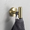 thumbnail image 2 of YGIVO 2 Pack Towel Hooks, Brushed Gold SUS304 Stainless Steel Coat Robe Clothes Hook Modern Wall Hook Holder for Bathroom Kitchen Garage Hotel Wall Mounted, 2 of 4