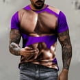thumbnail image 2 of Funky Fake Muscle Tee Shirts Mens 2024 Christmas T-shirt 3D Graphic Shirts Casual Short Sleeve Tops for Party S-5XL, 2 of 6
