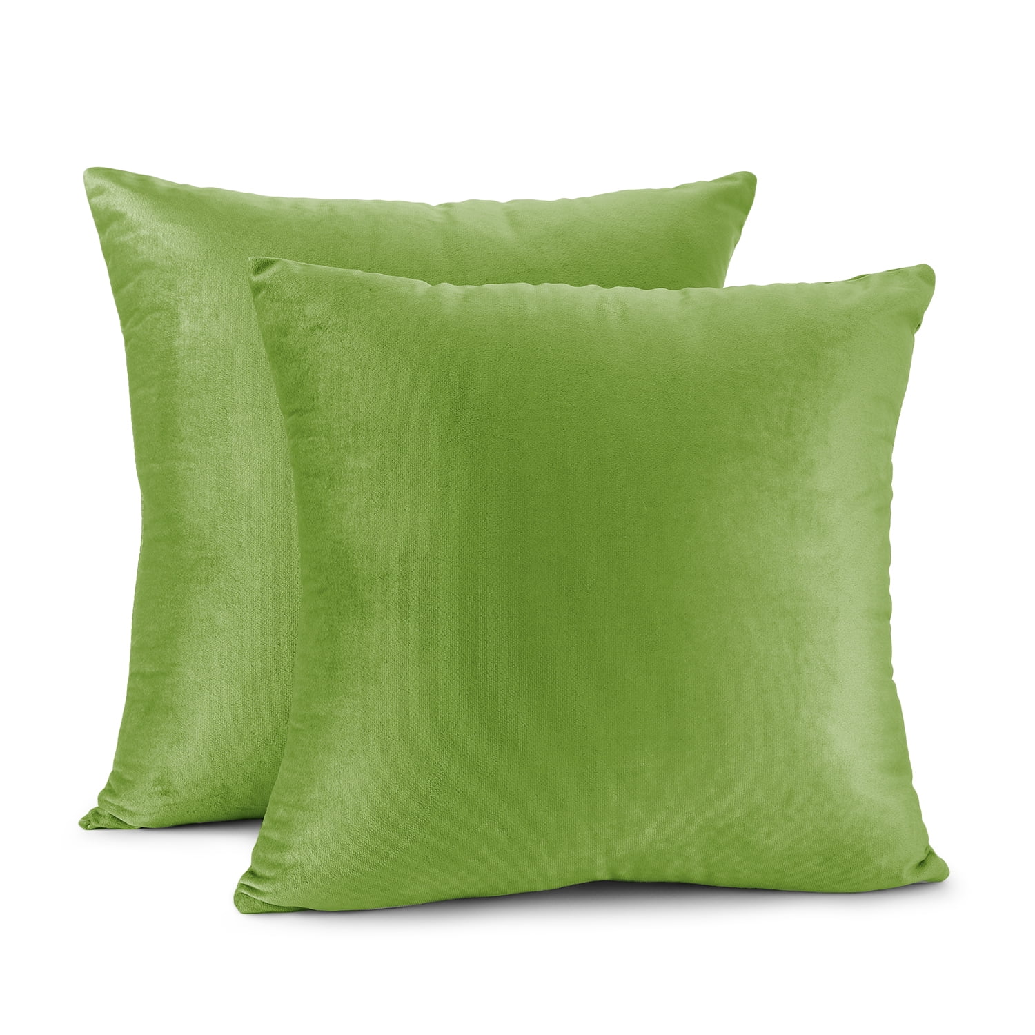 Clara Clark Plush Solid Decorative Microfiber Square Throw Pillow Cover with Throw Pillow Insert for Couch, Garden Green, 28"x28"", 4 Piece Decorative Soft Throw Pillow Set