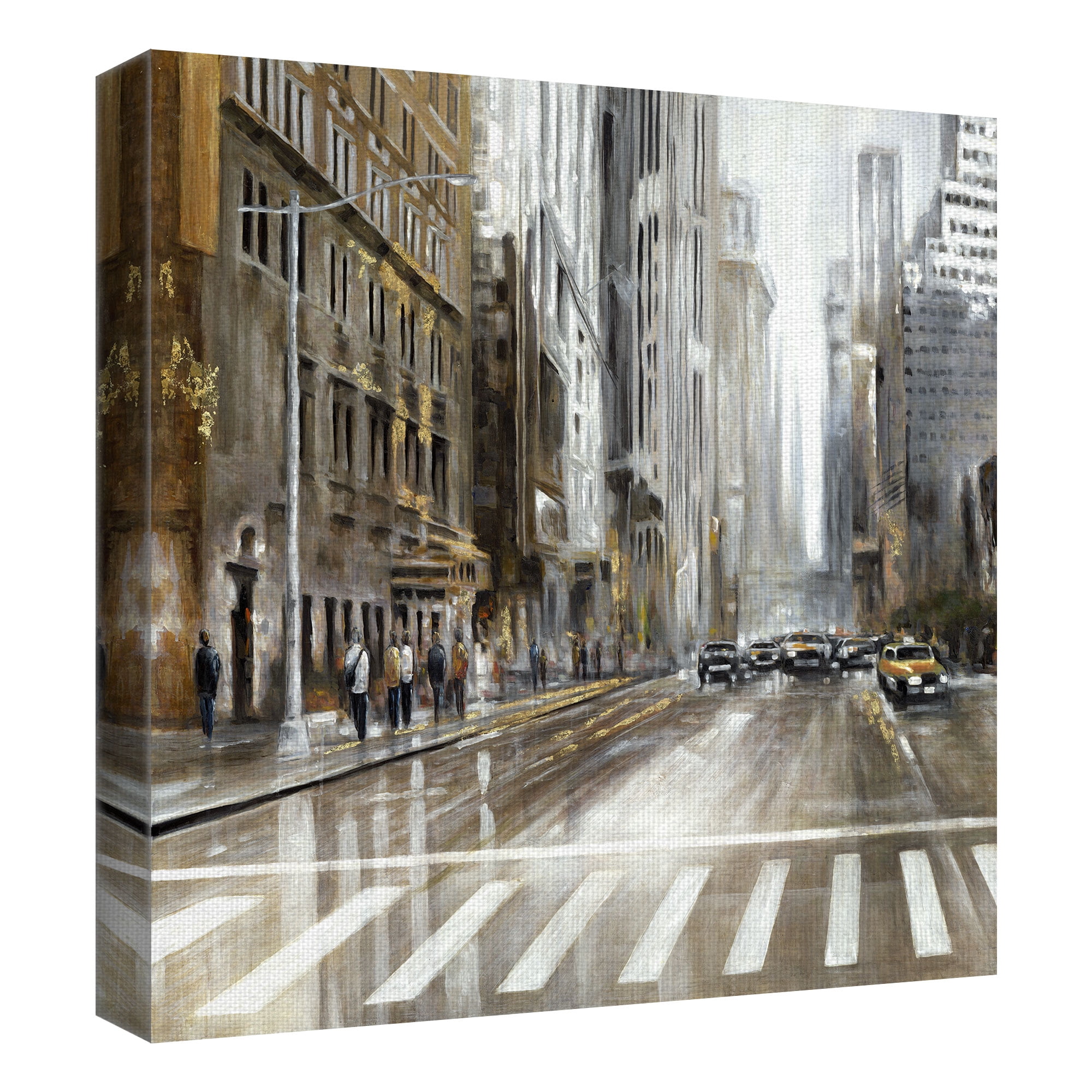 Masterpiece Art Gallery New York City Rush Hour Square by Emily Williams Canvas Art Print 35" x 35"