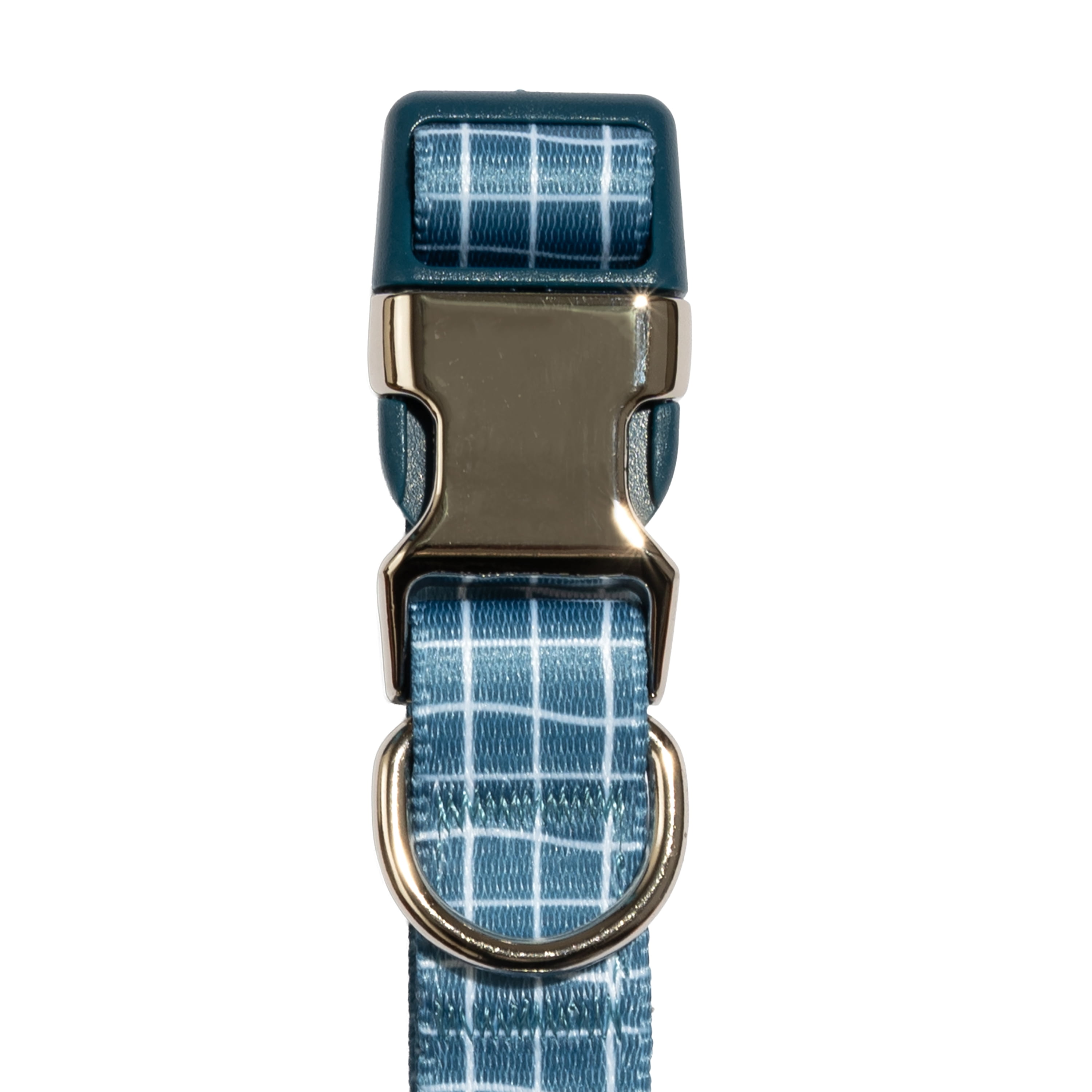 Vibrant Life Plaid Fashion Dog Collar, Blue, XL