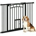 thumbnail image 1 of PawHut Pressure-Mounted Dog Gate Auto-Close for 29"-39.4" Wide, Black, 1 of 10