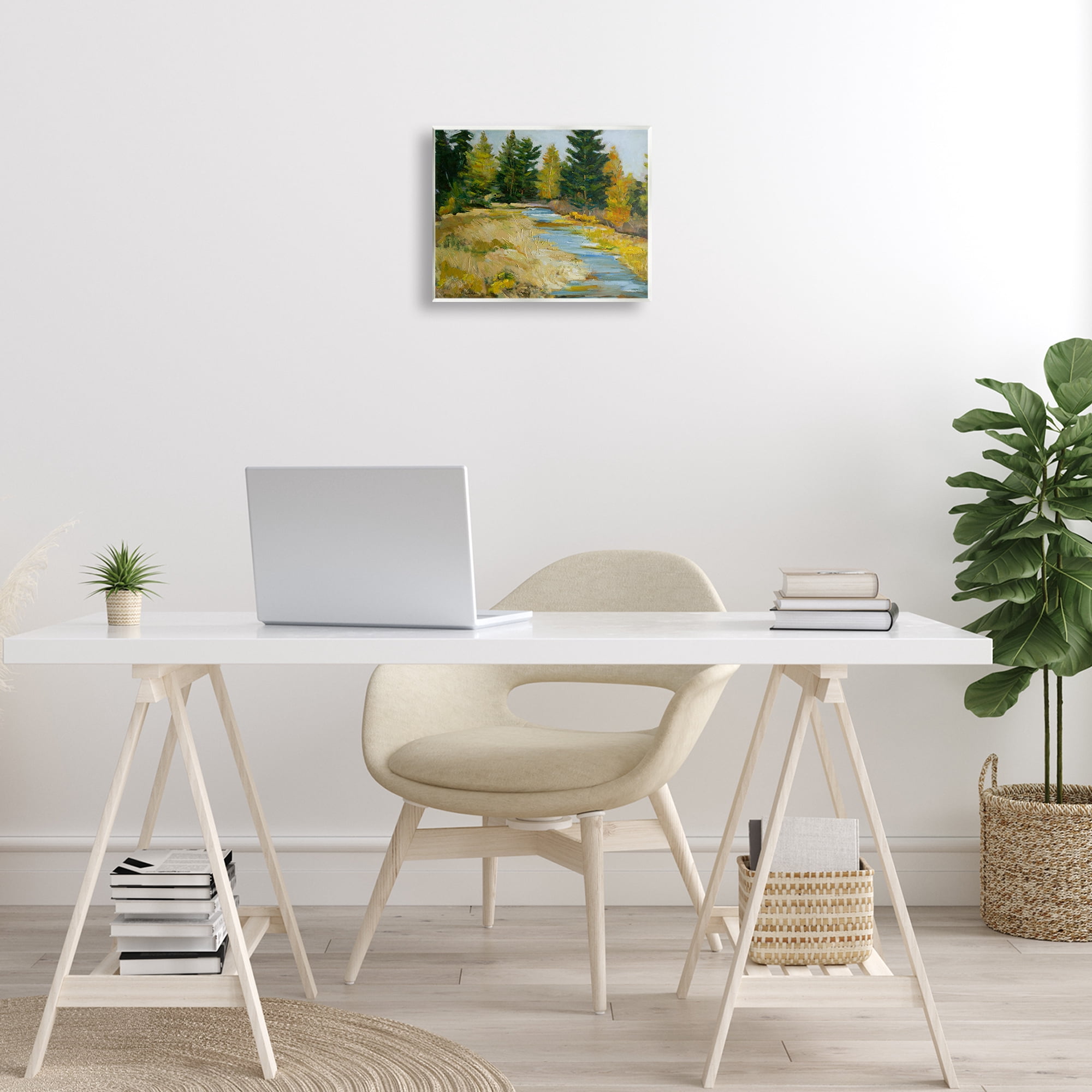 Stupell Industries A Fine Creekside Landscape Landscape & Nature Painting Unframed Art Print Wall Art, 14 x 11