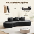 thumbnail image 4 of 109" Curved Sectional Cloud Sofa, 2-Piece Modular Boucle Teddy Couch, Modern Minimalist Curved Compression Sofa with 3 Throw Pillows, No Assembly Required, Comfy Soft Curved Couch for Living Room, 4 of 9