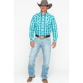 thumbnail image 6 of Rock & Roll Denim Men's And Poplin Plaid Print Snap Long Sleeve Western Shirt Blue Medium, 6 of 7