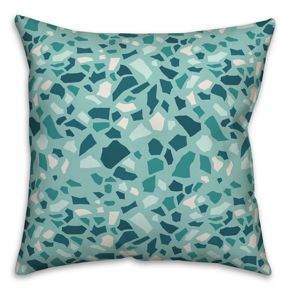 Creative Products Teal Terrazzo Pattern 18x18 Spun Poly Pillow