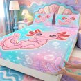 thumbnail image 3 of Manfei Funny Axolotl Fitted Sheet Full,Cute Animals Print Bed Set,3-Piece,1 Fitted Sheet and 2 Pillowcases, 3 of 6