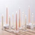 thumbnail image 3 of Glasseam Set of 10 Small Taper Candle Holders Bulk: Clear Short Candlestick Holders for Table Decor Dinner Party Holiday Centerpiece Thick Glass Rustic Modern Style, 3 of 10