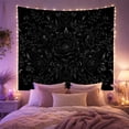 thumbnail image 2 of Black Rose Pattern on a Dark Fabric Scene, Moody Gothic Style for Gothic Decor Fans, Dark Floral Wall Decor, Halloween Gift, Tapestry Wall Hanging for Bedroom and Dorm, 2 of 7