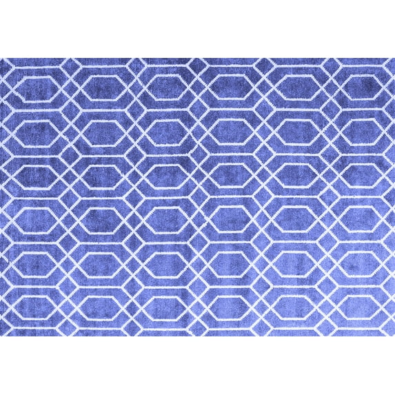 Ahgly Company Machine Washable Indoor Rectangle Abstract Blue Contemporary Area Rugs, 2' x 4'
