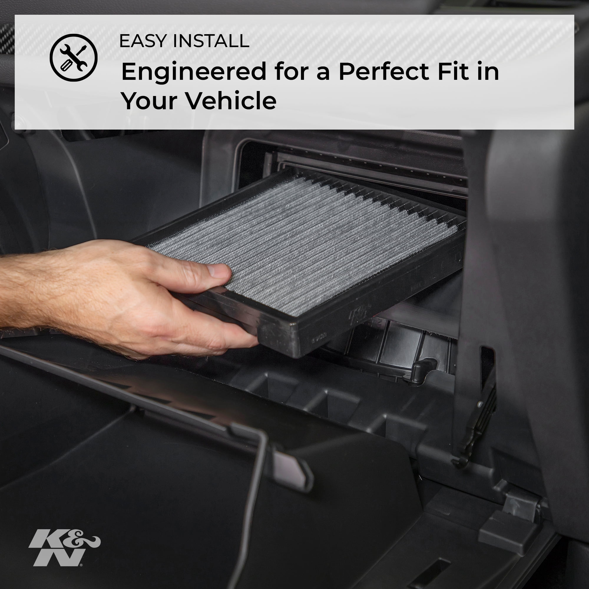 K&N Performance Cabin Air Filter: Lifetime, Washable, Engineered to Maximize Airflow, VF2059