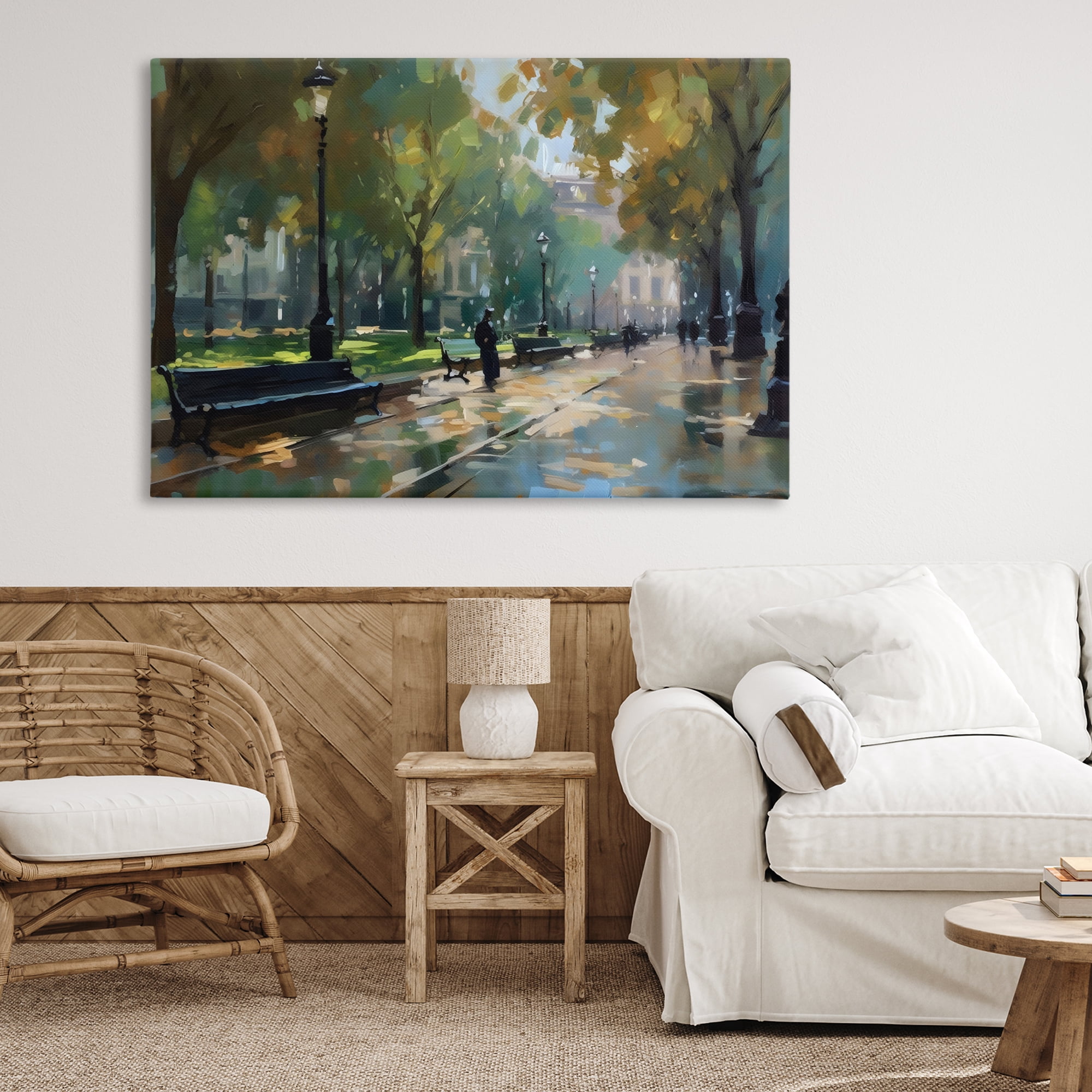 Stupell Industries Park Promenade on Rainy Day Canvas Wall Art, design by Creative Studio